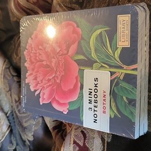 - Three mini  duo notebooks wrapped floral motif free pen fits any bag etc…